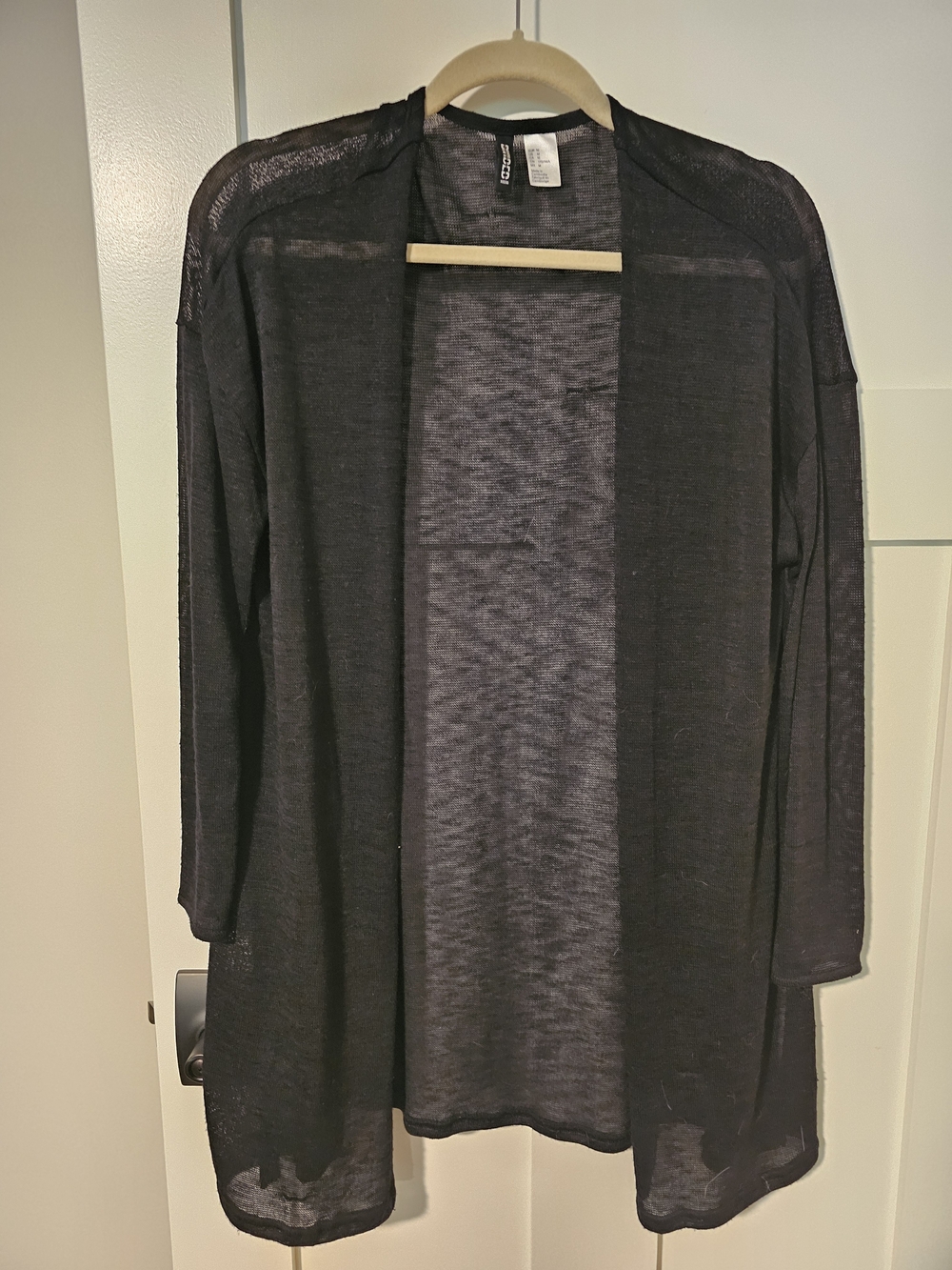 H&M Black Open-Front Lightweight Cardigan
